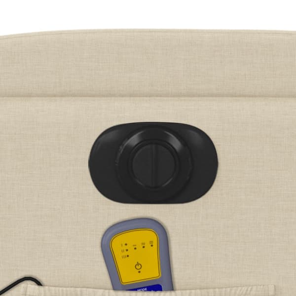 Elektrisk massagefåtölj gräddvit tyg