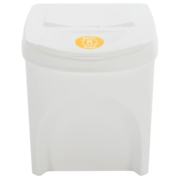 Stapelbara soptunnor 3 st vit 75 L polypropen
