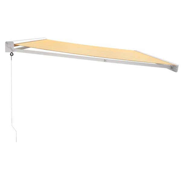 Markis infällbar gul och vit 5x3 m tyg&aluminium