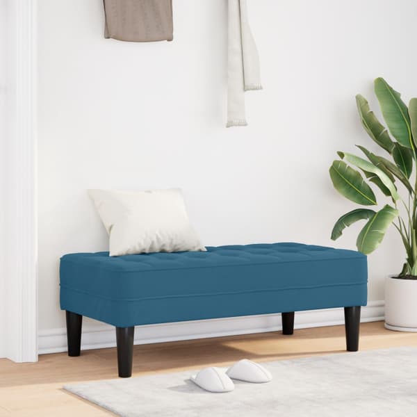 bänk med kudde Blå 113 x 57 x 39 cm Sammet