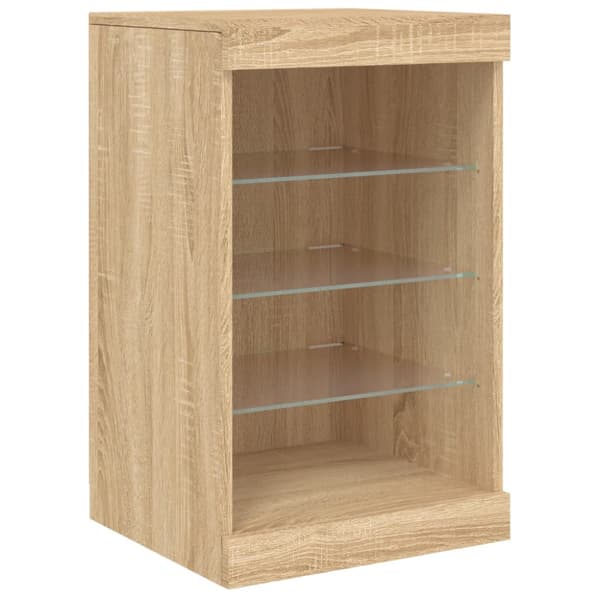 Skänk med LED-belysning sonoma-ek 41x37x67 cm