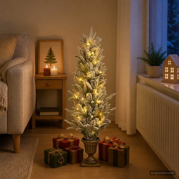 Mini julgran 120 cm 100 LED-lampor Varmvit PVC och PE