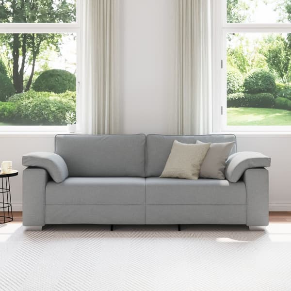 3-Sits soffa Ljusgrå 220 cm tyg