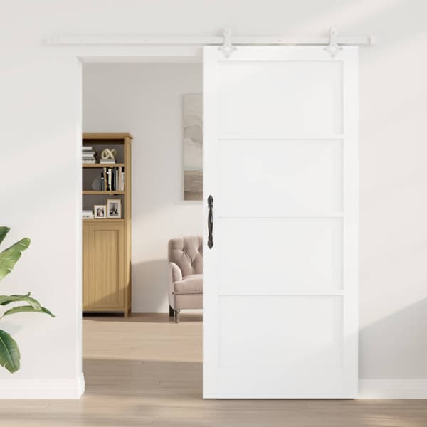 Skjutdörr 93 x 211 cm Konstruerat trä Vit