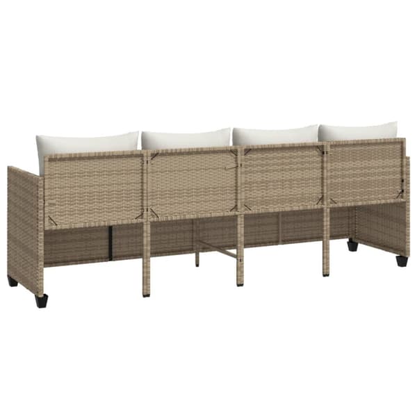 Solsäng med dynor beige konstrotting