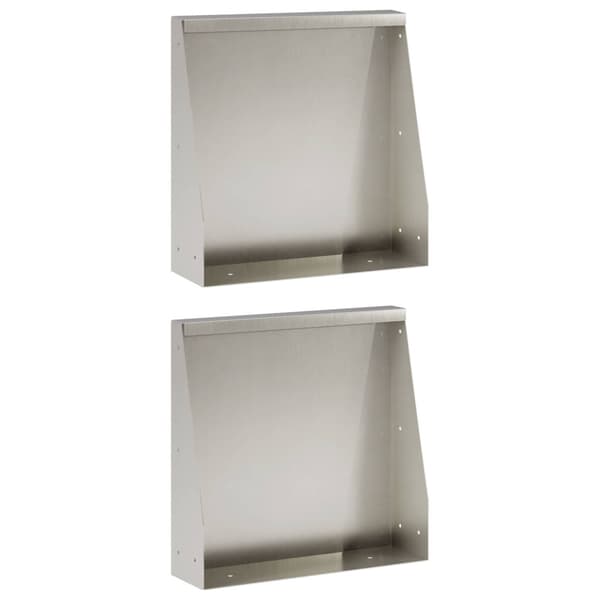 Stödvägg 2 st 40 x 12 x 40 cm Rostfritt stål Silver
