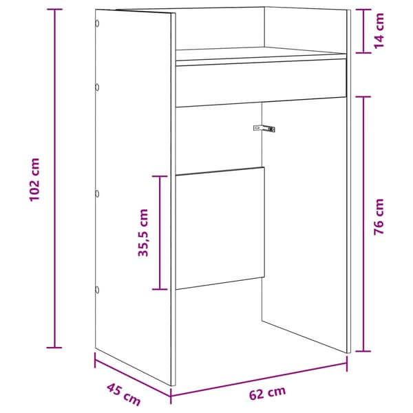 DJ-bord Vit 62 x 45 x 102 cm Konstruerat trä