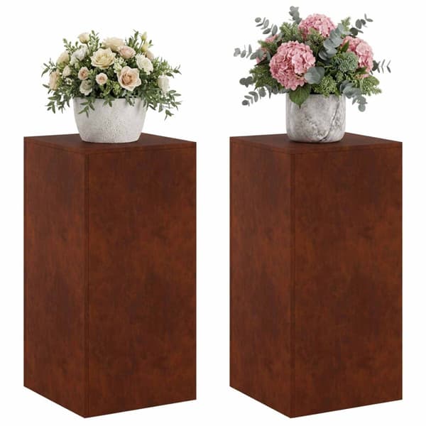 Växtställ 2 pcs Rostig 40 x 40 x 80 cm Väderbeständig stål
