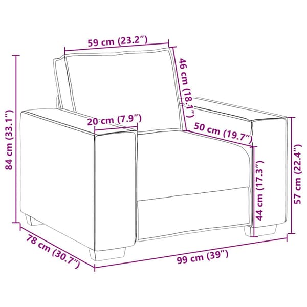 Soffstol brun 100x78x84 cm sammet