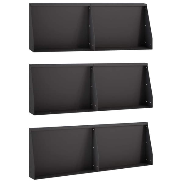 Stödvägg 6 st 60 x 12 x 50 cm Stål Svart