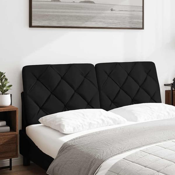 Headboard Cushion Black 120 cm Fabric