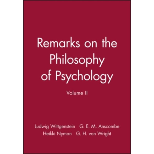 Remarks on the Philosophy of Psychology, Volume II (häftad, eng)