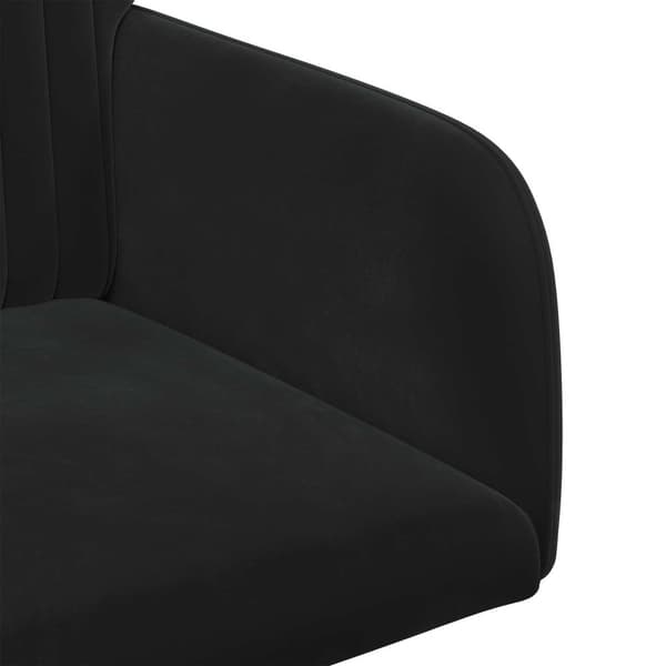 Matstolar 6 pcs Sammet Svart 55 x 50 x 84 cm