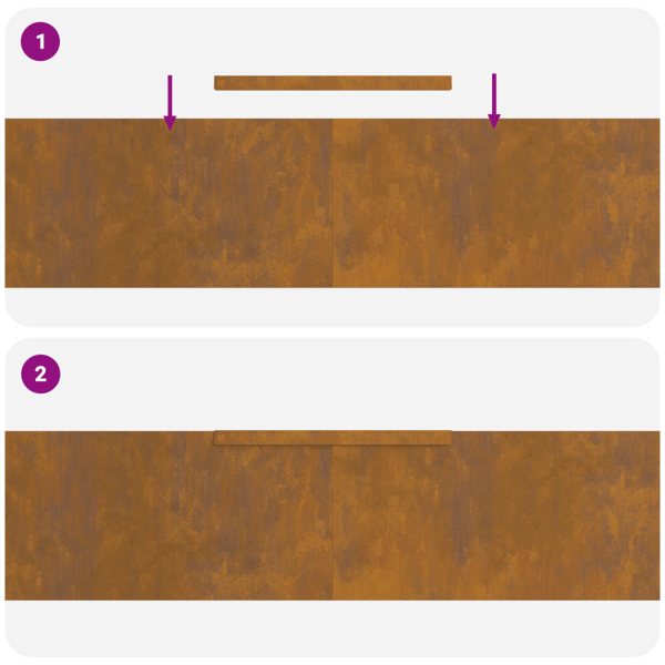 Kant för gräsmatta 4 pcs Rostig 450 x 0,05 x 25 cm