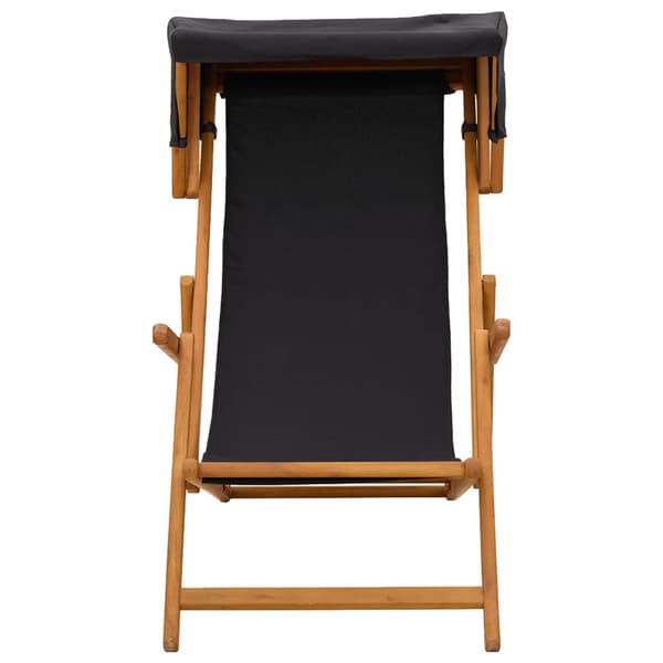 Deck Chair 2 st 3 Position Massiv Eukalyptus Trä Svart