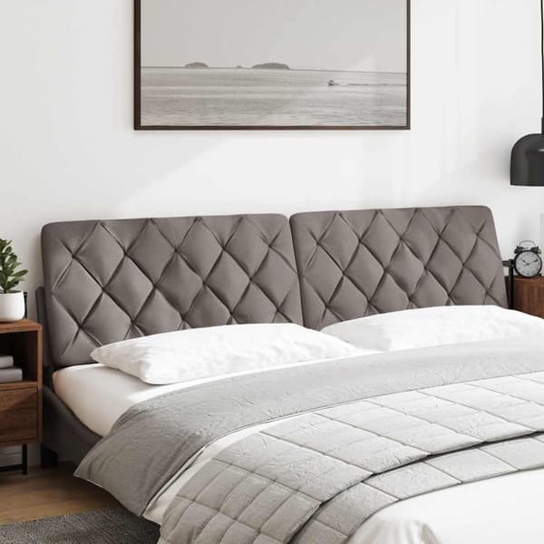 Headboard Cushion Taupe 200 cm Fabric