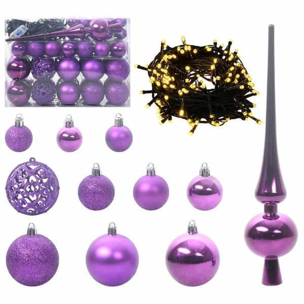Julprydnad Set med 150 LED-lampor 61 pcs Lila Plast