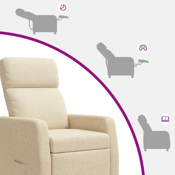 Massagefåtölj Gräddvit Tyg