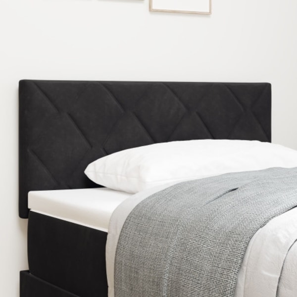Sänggavlar Diamantblock Design Svart 100 cm Sammet