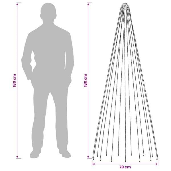 Julgransbelysning med markspjut 270 LED-lampor Varmvit och