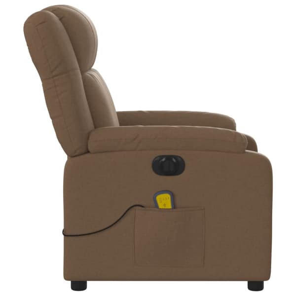 Elektrisk massagefåtölj brun tyg