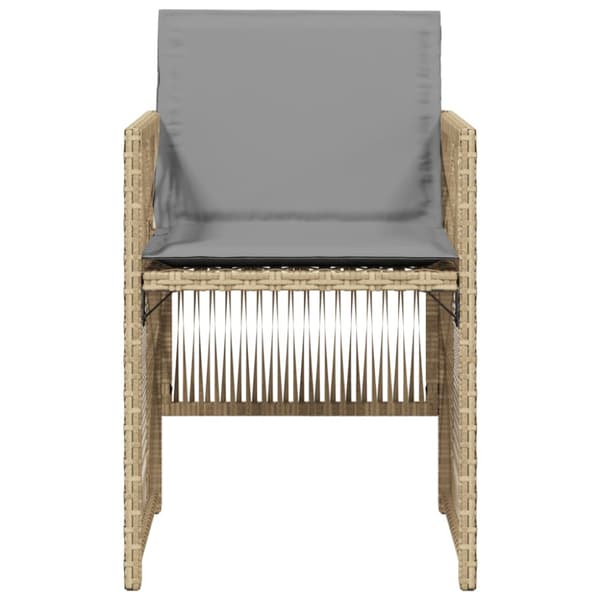 Trädgårdsstolar med dynor 4 st blandad beige konstrotting