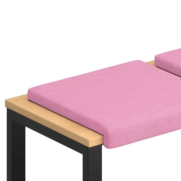 Bänk kudde 2 st Tyg Rosa Djup 35 cm