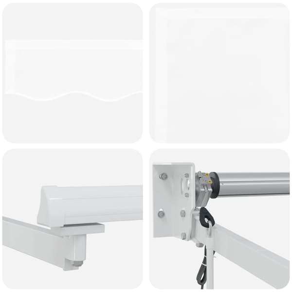 Utfällbar markis Vit 400 × 300 cm Polyester och aluminium