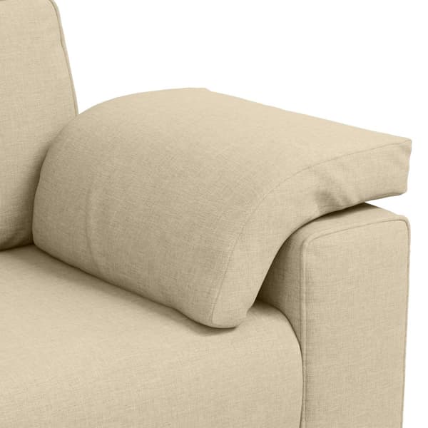 Soffa 2 pcs Kräm 219 x 80 x 82 cm tyg
