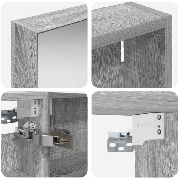 Badrumsskåpsset 3 st 100 x 10,5 x 60,5 cm Konstruerat trä