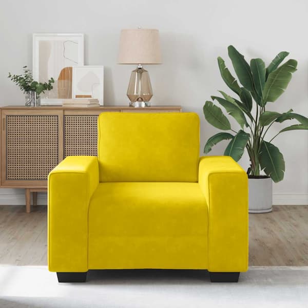 Soffstol gul 100x77x82 cm sammet