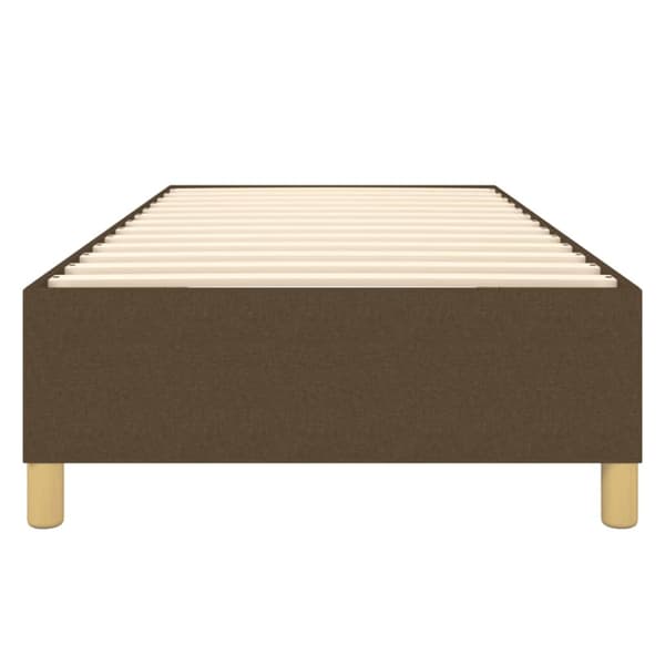 Boxspring-sängram mörkbrun 90x190 cm tyg