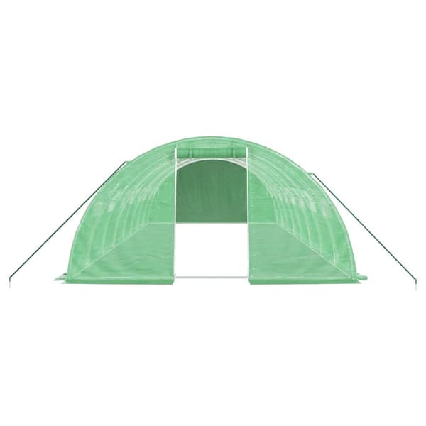 Växthus med stålram grön 32 m² 8x4x2 m