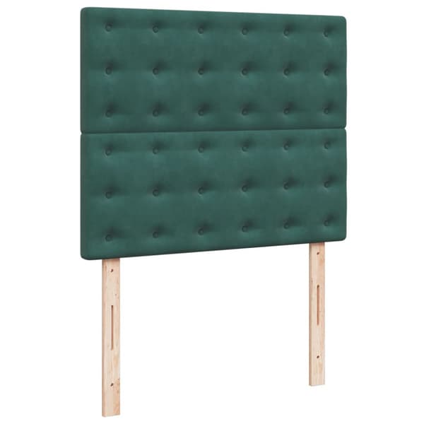 Ramsäng med madrass mörkgrön 120x200 cm sammet