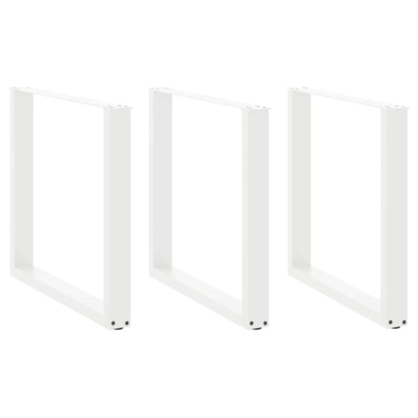 Matbordsben U-formade 3 st vita 80x(72-73) cm stål