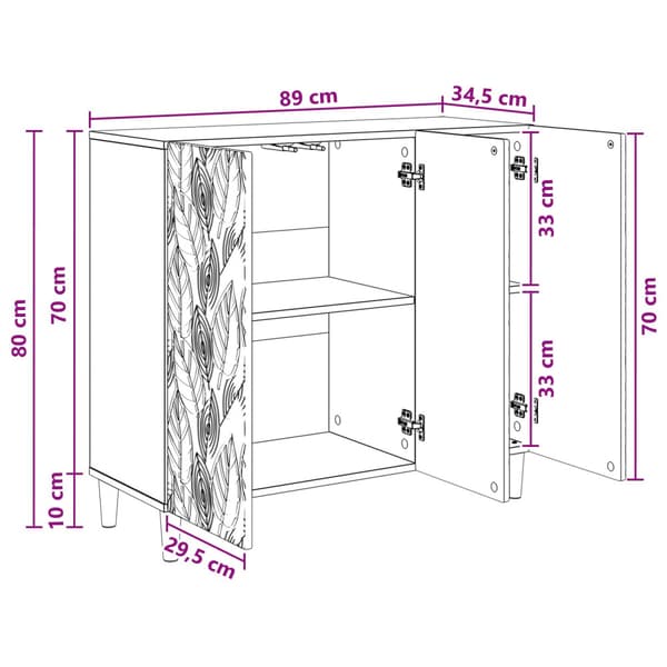 Sideboard Vit högglans 89 x 34,5 x 80 cm Konstruerat trä