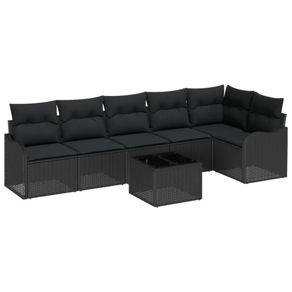 Trädgårdsoffset 7 pcs Svart konstrotting