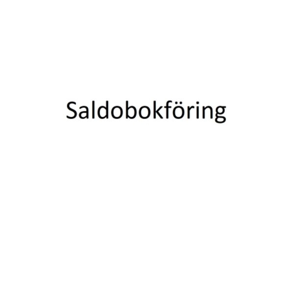 Saldobokföring (häftad)