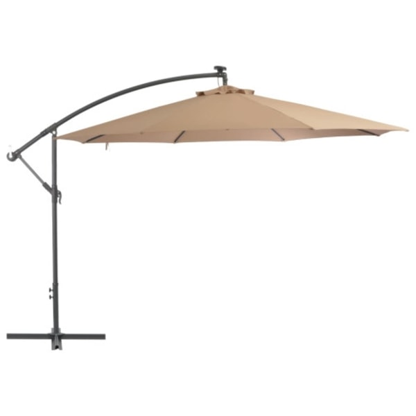 Frihängande trädgårdsparasoll med aluminiumstång 350 cm taupe