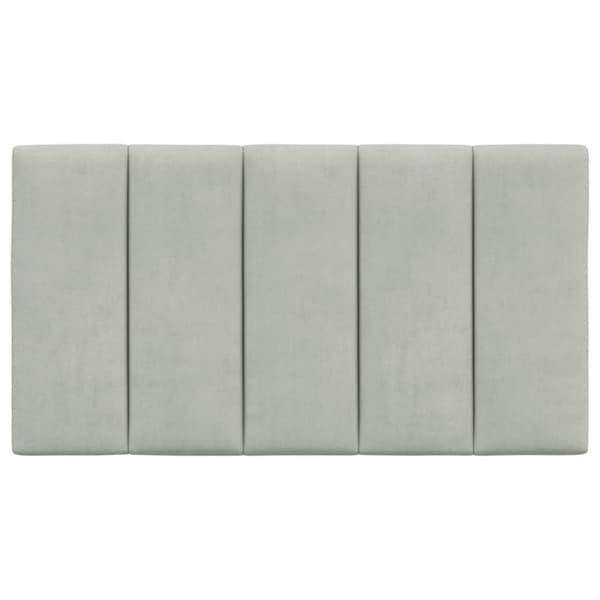 Headboard Cushion "Hanko" Light Grey 80 cm Velvet