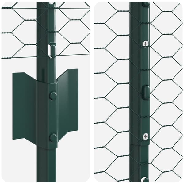 Stängsel med stolpe Grön 1,4 x 50 m Stål och PVC