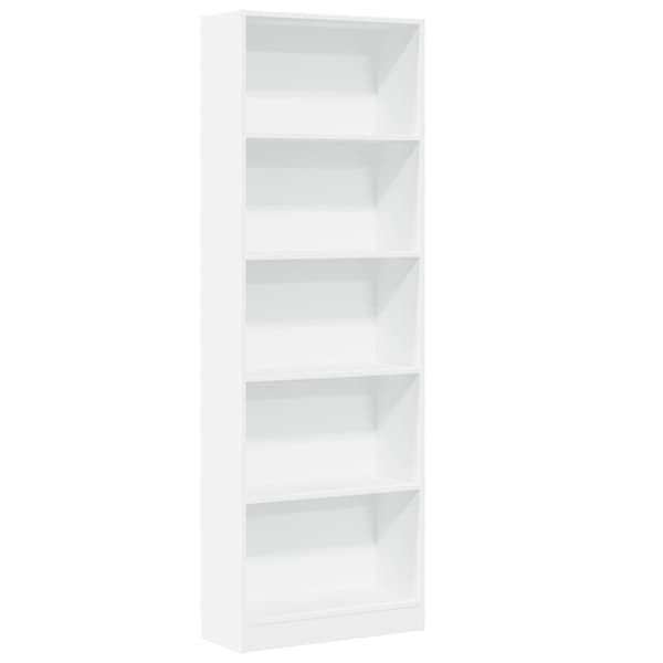 Bokhylla vit 60x24x176 cm konstruerat trä