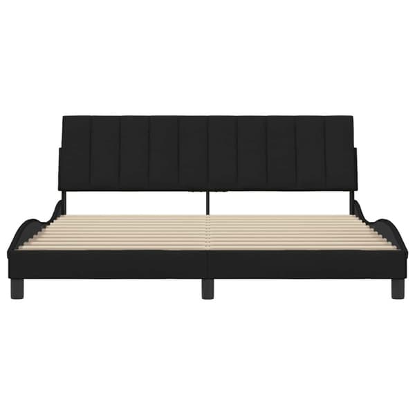 Bed Frame without Mattress "Hanko" Black 180x200 cm Fabric