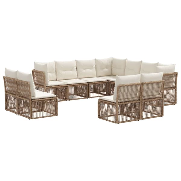 Trädgårdsoffset 11 pcs Beige konstrotting