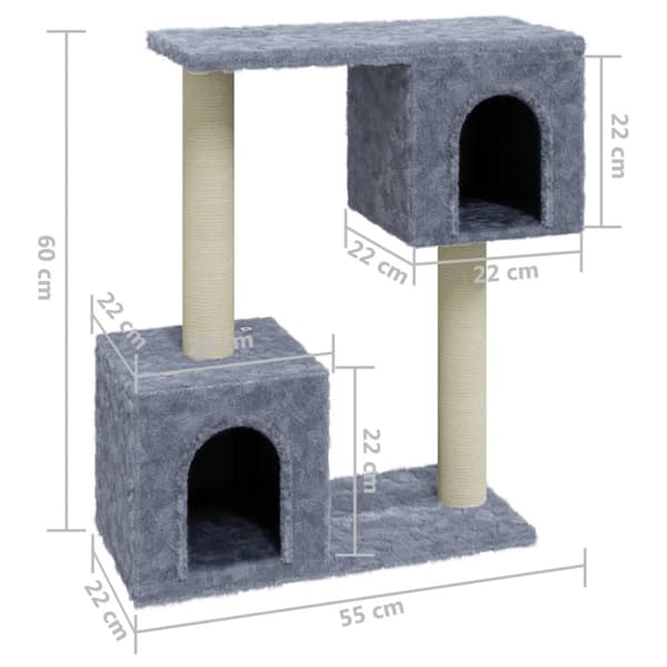 Klösträd med sisalpelare ljusgrå 60 cm