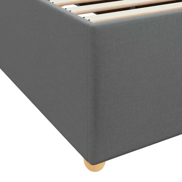 Sängram med madrass Mörkgrå 100 x 200 cm tyg