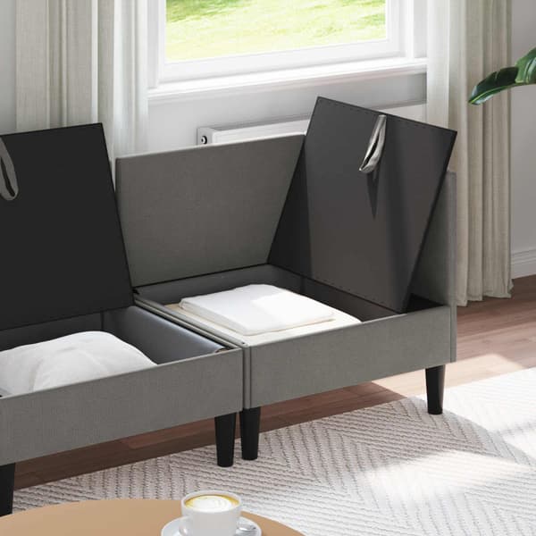 Möbelset för vardagsrummet 3 pcs Mörkgrå Tyg