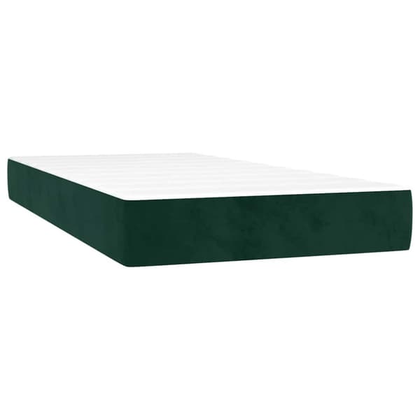 Ramsäng med madrass mörkgrön 80x200 cm sammet