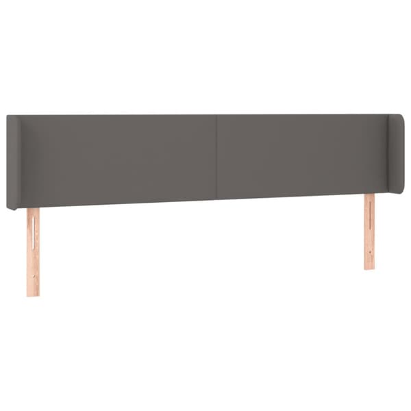 Sänggavel LED grå 183x16x78/88 cm konstläder