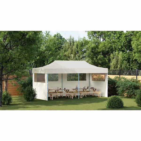 Partytält hopfällbart 3 x 6 m gräddvit